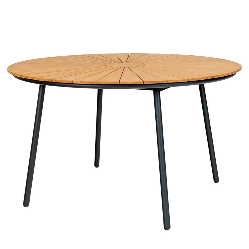 Teaktræ havebord/spisebord - Ø130 cm