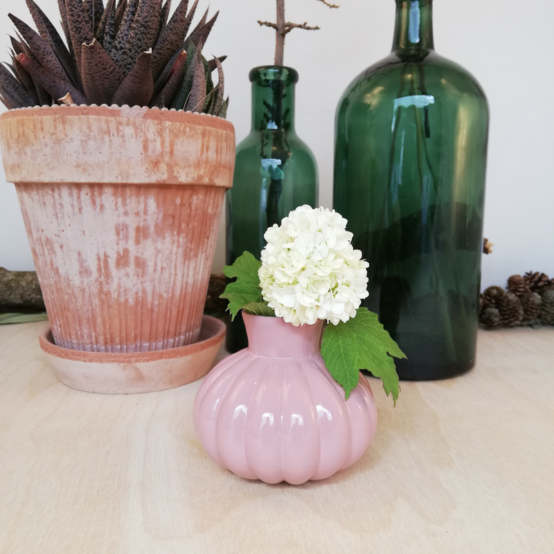 Vase med riller - Rosa