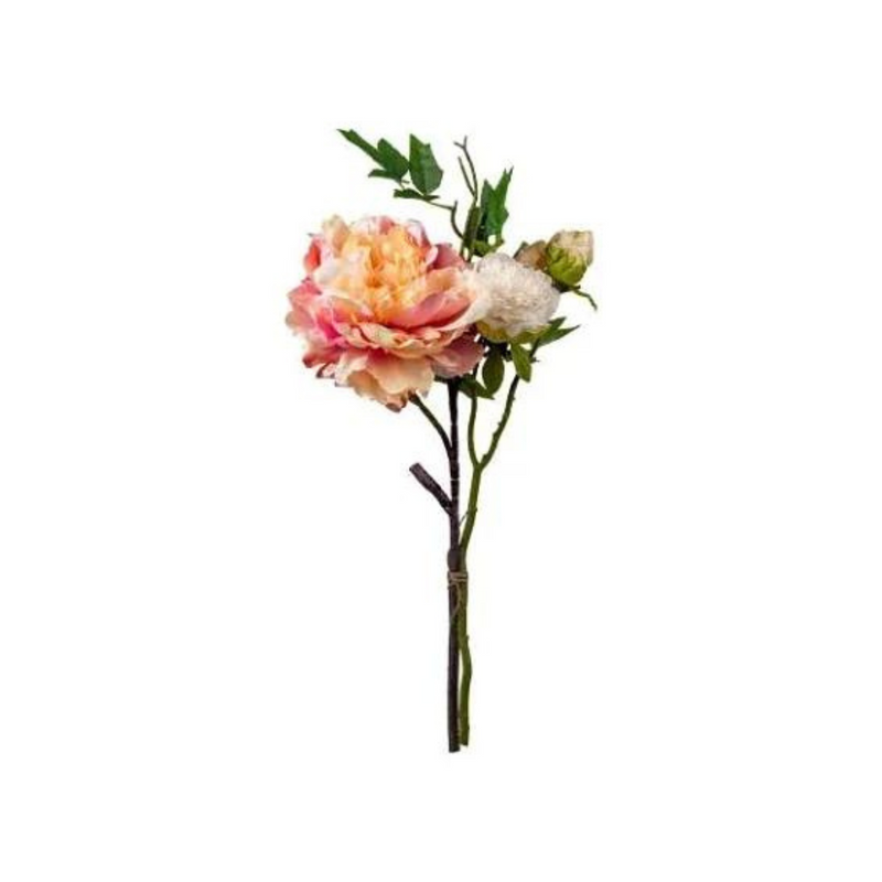 Mix buket H60 cm plastik - Rosa farver