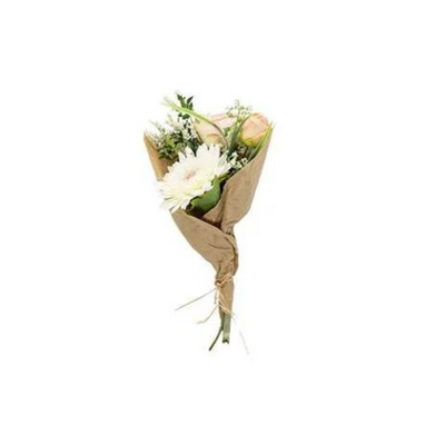 Blomsterbuket 5 stilke 43 cm - Hvid mix