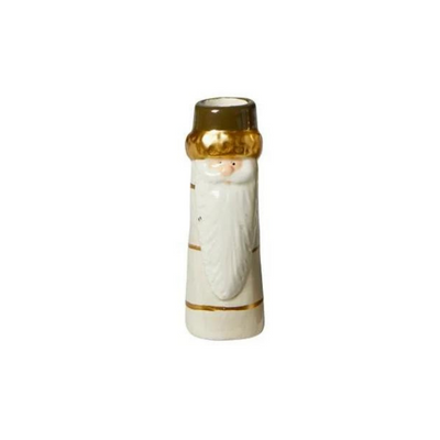 Vase julemand H10,5 cm - Keramik Grøn/Hvid