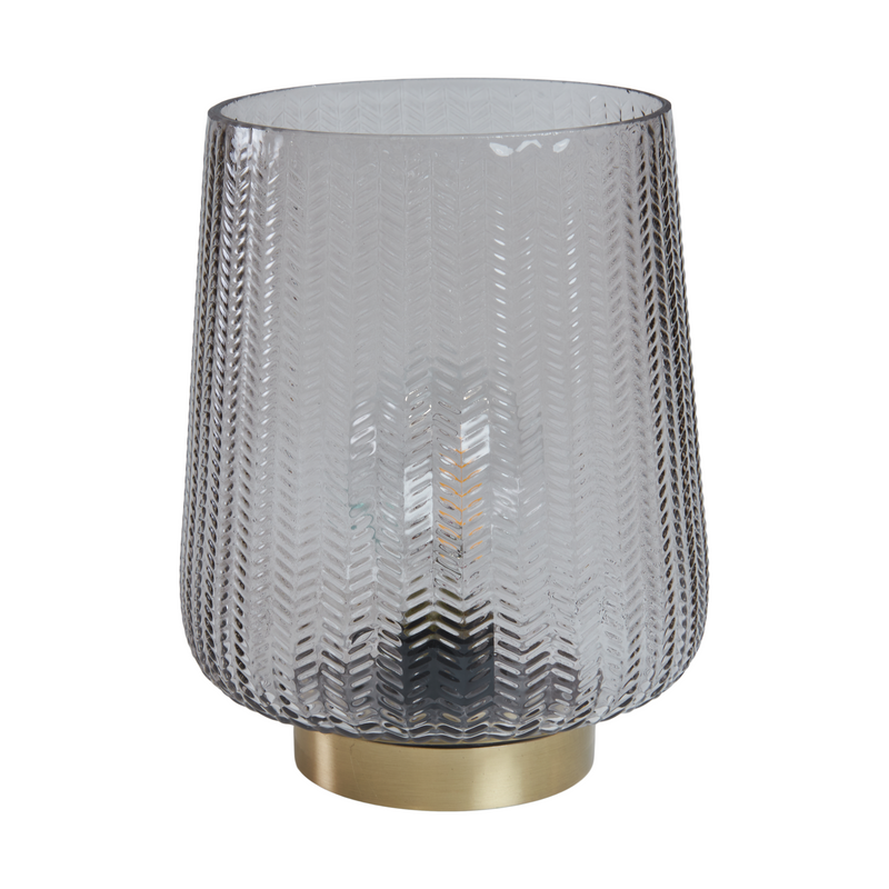 Glas LED lampe H20 cm - Grå