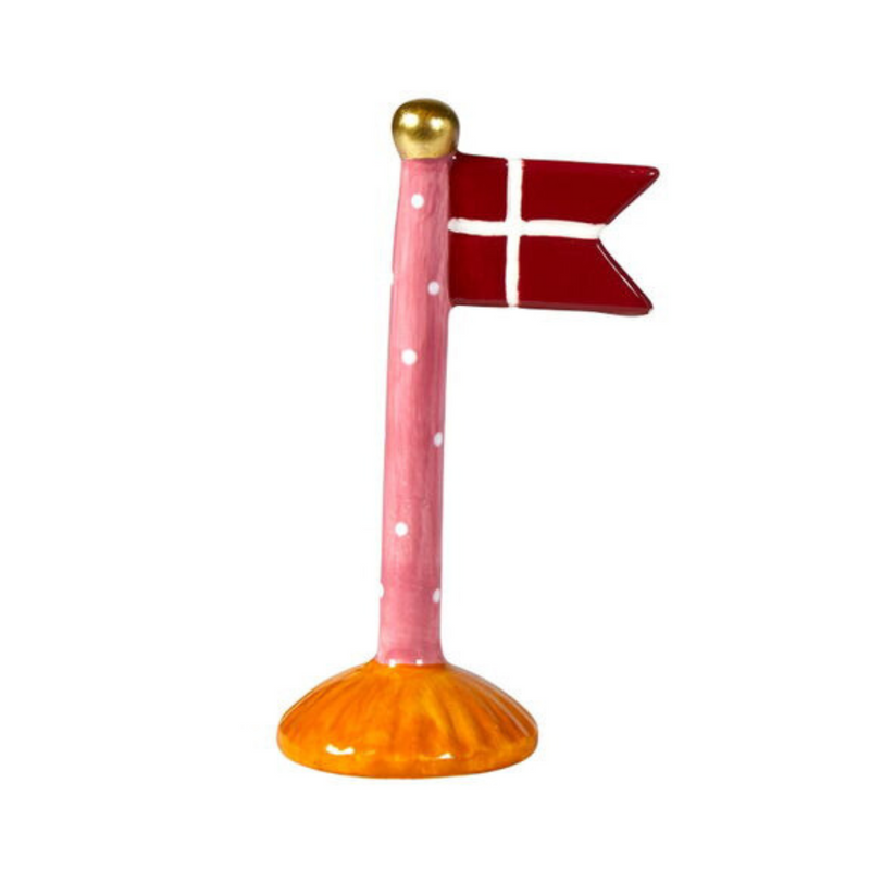 Keramik Flagstænger  H14 cm - Flere farver