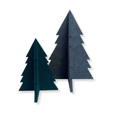 Filt juletræer - Bæredygtig - Flere størrelser og farver