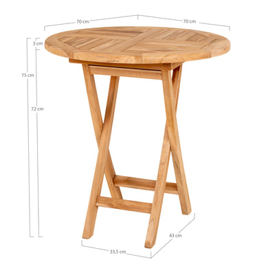 Teak spisebord Ø70