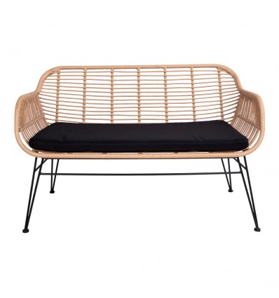 Rattan sofa i rattan med hynde, flere farver