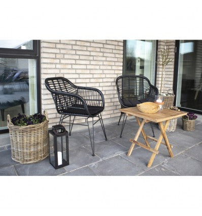 Rattan stol med hynde, flere farver