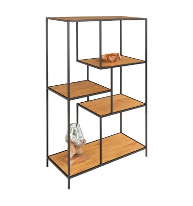 Reol med sort ramme - 120 cm
